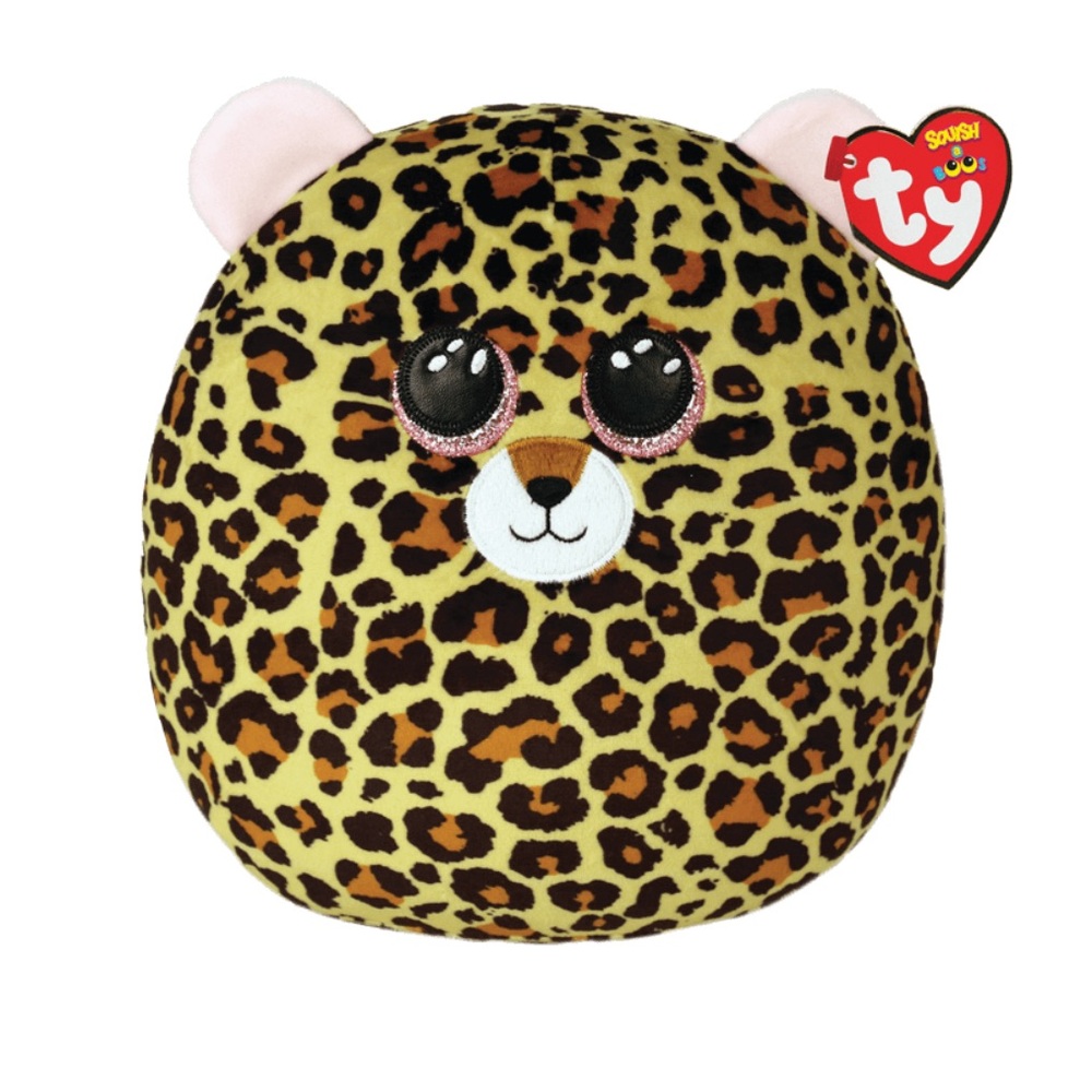 Ty Squish A Boo  beanie Livvie The  spotted Leopard Large NWT